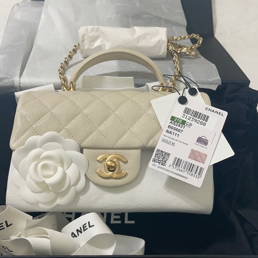 Chanel mini flap top handle